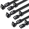 Picture of BENFEI SATA Cable III, 6 Pack SATA Cable III 6Gbps 90 Degree Right Angle with Locking Latch 18 Inch for SATA HDD, SSD, CD Driver, CD Writer - Black