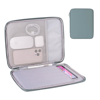 Picture of DDgro Padded Tablet Sleeve Bag for 9-11 Inch iPad, iPad Pro, iPad Air and Other Tablets (PU-Teal Blue, 11 inch)