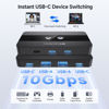 Picture of Cable Matters 10Gbps 4-Port USB and USB C Switch for 2 Computers with USB-C, Includes Remote Control, Data Only, No Video Support, No Host Charging, Share 2X USB-A and 2X USB-C Peripherals