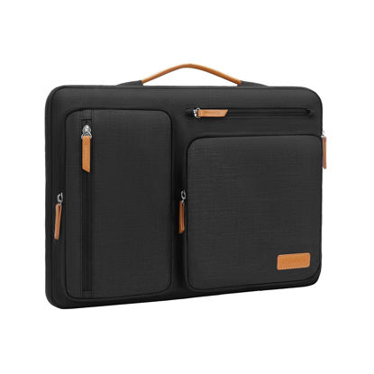 Picture of MOSISO 360 Protective Laptop Case 16 inch, 15-15.6 inch Laptop Sleeve Compatible with MacBook Pro 16, HP, Acer, Dell, Lenovo, ASUS, Side Open Carrying Case with 4 Zipper Pockets&Handle, Black
