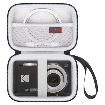 Picture of Elonbo Camera Carrying Case for KODAK PIXPRO FZ55 / FZ53 / FZ45 / FZ43 16MP Digital Camera, Vlogging Camera Storage Holder Trave Bag, Mesh Bag Fits Batteries, Cable, Memory Card, Card Reader, Black