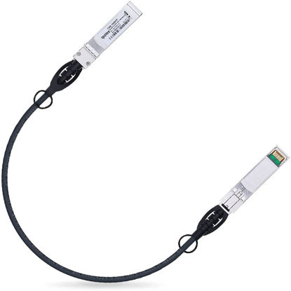 Picture of 10G SFP+ Twinax Cable, Direct Attach Copper(DAC) Passive Cable, 0.3m (0.98ft), for Cisco SFP-H10GB-CU0.3M, Meraki, Ubiquiti, Mikrotik, Intel, Fortinet, Netgear, D-Link, Supermicro, TP-Link