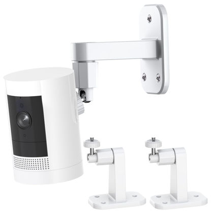 Picture of 2Pack R/ing Camera Mount, No Drilling Wall Mount Fit for Ring Stick Up Cam Battery/Plug-in/Camera Pro Battery/Ring Indoor Cam(1st Gen),360 Degree Adjustable Mount for Ring Outdoor Indoor Camera,White