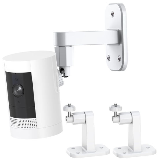 Picture of 2Pack R/ing Camera Mount, No Drilling Wall Mount Fit for Ring Stick Up Cam Battery/Plug-in/Camera Pro Battery/Ring Indoor Cam(1st Gen),360 Degree Adjustable Mount for Ring Outdoor Indoor Camera,White