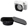 Picture of Metal Square Lens Hood with Lens Cap Protector & 49mm Thread Filter Adapter Ring for Fujifilm X100VI X100V X100F X100T X100S X100 X70 Camera Replaces Fuji LH-X100 Lens Hood & AR-X100 Adapter Black