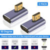 Picture of Poyiccot HDMI 90 Degree Adapter 8k, Right Angle HDMI 2.1 Adapter, 48Gbps HDMI Male to Female Adapter Extender Connector Supports 8K@60Hz, 4K@120Hz, 3D HDR for Laptop,DVD,TV, Monitors,PS5 (2Pack)