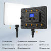 Picture of Led Video Light Panel Kit with Stand, Kmasic 2 Pack Photography Panel Light Built-in 8000mAh & LCD Display, 20W Soft Light 2200Lux 2500K-8500K Studio Light for Video Recording Game Live Streaming Film