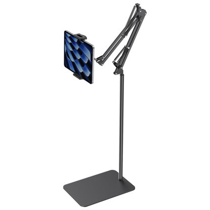 Picture of InnoGear Tablet Floor Stand, Overhead Bed Phone Stand Adjustable Holder Universal Floor Stand Compatible with iPhone iPad Pro Air Mini, Samsung Tab, Kindle, E-Readers, Medium