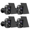 Picture of Hiseeu Security Cameras Wireless Outdoor, 4pcs Solar Powered 3K 4MP Surveillance WiFi Cameras for Home Security Outside, PIR/AI Motion Detection, Waterproof, Color Night Vision, 2-Way Audio, Black