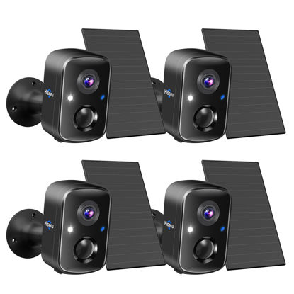 Picture of Hiseeu Security Cameras Wireless Outdoor, 4pcs Solar Powered 3K 4MP Surveillance WiFi Cameras for Home Security Outside, PIR/AI Motion Detection, Waterproof, Color Night Vision, 2-Way Audio, Black