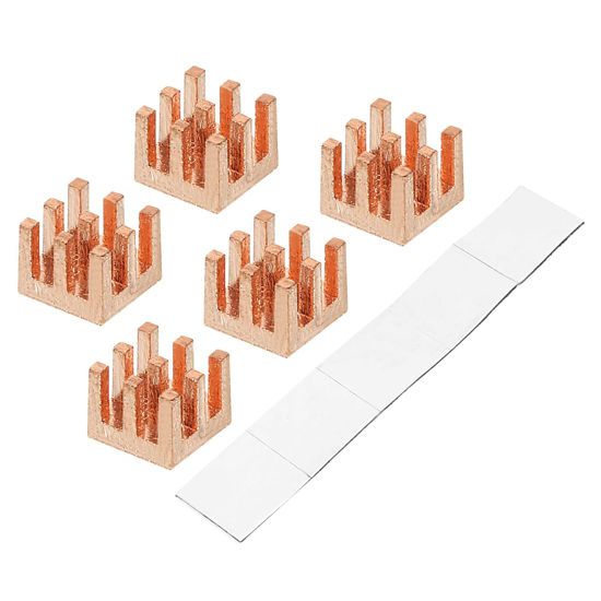 Picture of MECCANIXITY Copper Heatsink 6x6x5mm with Self Adhesive for IC Chipset Cooler Pack of 5