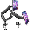 Picture of Dual Monitor Mount for 13-32 inch Screens, Gas Spring Monitor Stand for 2 Monitor, Full Adjustable Monitor Desk Mount with C-Clamp＆Grommet Base, Each Arm Holds Max 22 lbs, Freelift Pro Black