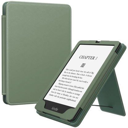 Picture of MoKo Case for 7"/6.8" Kindle Paperwhite(12th/11th Generation-2024/2021) and Kindle Colorsoft Signature Edition, Slim PU Shell Cover Case with Auto-Wake/Sleep for Kindle Paperwhite 2024, Celadon