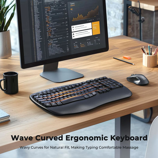 GetUSCart- MEETION New Ergonomic Keyboard and Mouse Wireless Combo ...