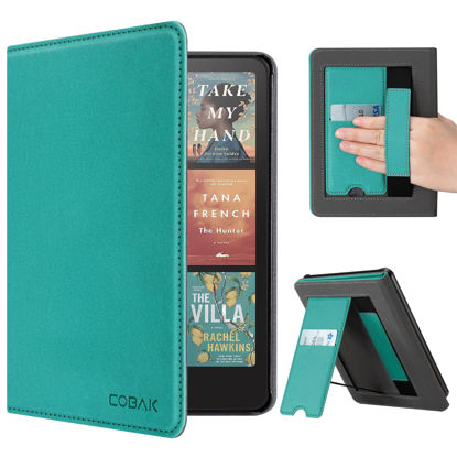 Picture of CoBak Stand Case for 7" Kindle Paperwhite 12th Gen 2024 and Kindle Colorsoft with Hand Strap - Compatible with iPhone MagSafe, for Samsung/Belkin/Anker Wireless Charging Pads, Durable, Auto Sleep Wake
