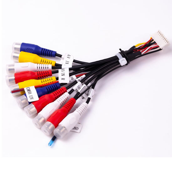 Picture of gtpartes Dual XDCPA10BT for Pre-Amp Video AV Input and Output Camera Cable 18 Pin Connector Plug and Play Replacement Connectors