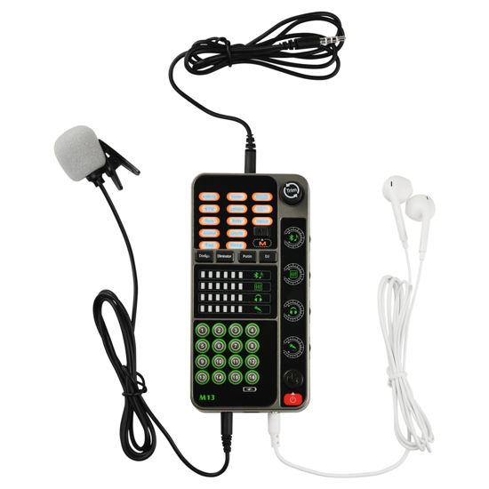Picture of Portable Voice Changer, Handheld Microphone Voice Modulator Gaming Recording with 16 Sound Effects, Mini Live Broadcast Voice Disguiser for Mobile Phone Computer PS4 PS5 Xbox One Games