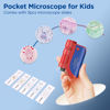 Picture of 60x-120x Mini Pocket Microscope for Kids Adults, Portable Handheld Microscope with Microscope Slides, Miniscope Portable Microscope for Kids Little Scientist Students School Minilabsters Education