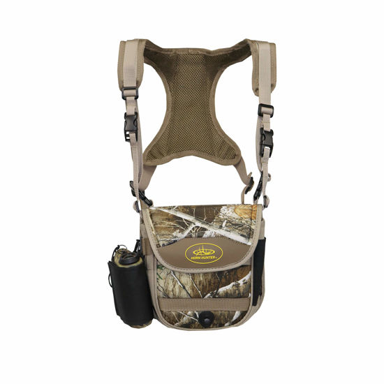 Picture of Horn Hunter Bino Hub - Hunting Adjustable Binocular Straps Harness Chest Pack with Range Wrap & Range Lock Included for Bow Hunting, Large, Camo