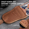 Picture of Padwa Lifestyle Camera Strap - 1.5" Crazy Horse Cowhide Head Cotton Strap,Vintage Embroidery Camera Straps for Photographers and All Cameras,Cute Adjustable Shoulder Neck Strap for Adults & Kids