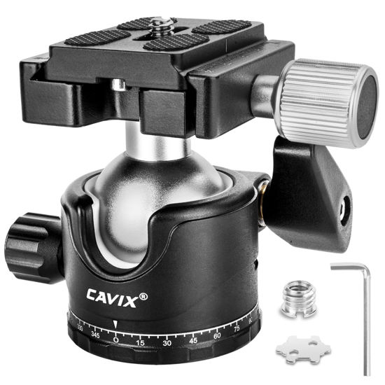 Picture of CAVIX Ball Head 360 Degree Rotating Panoramic Tripod Heads with Quick Release Plate Load Capacity 33lb/15kg