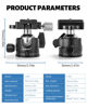 Picture of CAVIX Ball Head 360 Degree Rotating Panoramic Tripod Heads with Quick Release Plate Load Capacity 33lb/15kg