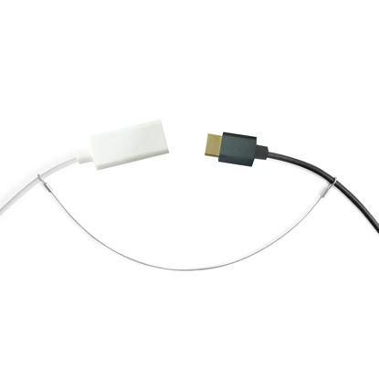 Picture of Ciyebst 15 Pack Adjustable Cable Tether Universal Computer Adapter Lock Kit DIY Kit Stainless Steel wiht Nylon Coat Tether Computers Adapters/Dongles/HDMI Adapter/VGA Adapter/DP Adapter