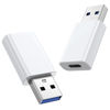 Picture of USB to USB C Adapter 2 Pack, USB-C Female to USB Male Adapter,OTG Charger Converter Compatible for Apple Watch Ultra iWatch/iPhone/Pro Max Plus/Airpods/iPad 9 10 Air 5 Mini 6/Car/Samsung