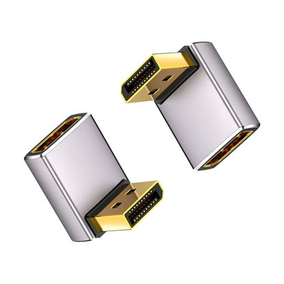 Picture of Duttek 8K 90 Degree Display Port 1.4 Adapter, Displayport Extender Adapter 32.4Gbps, Up Angle DisplayPort Male to Female Adapter (8K/60Hz, 4k/144Hz) for PC, Laptop 2Pack