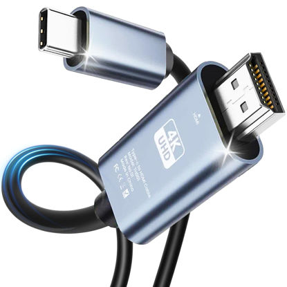 Picture of Ankky HDMI Cable Adapter for iPhone 15 to HDTV, 4K USB C to HDMI Video Cable, Thunderbolt 3 & 4 Compatible for iPhone 15/16 Series, MacBook Pro/Air, iPad Pro, Surface Book 2, Galaxy S23 and More