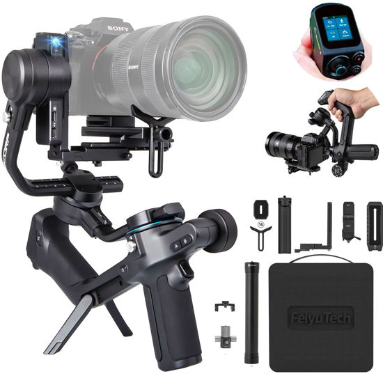 Picture of FeiyuTech SCORP 2 KIT Gimbal Stabilizer for DSLR and Mirrorless Camera,Built-in AI Tracking,3-Axis Gimbal for Sony/Canon/Nikon/Fujifilm, Max 5.51lbs,Touch Screen, Native Vertical Shooting with Case
