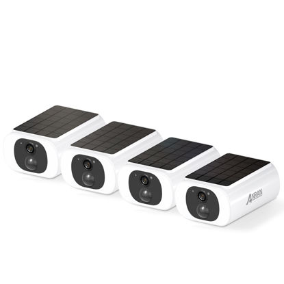 Picture of ANRAN 2K Cameras for Home Security Outside, Solar Security Cameras Wireless Outdoor, Battery Powered WiFi Surveillance with Human Detection, Color Night Vision, Spotlight, Works with Alexa (4 Pack)