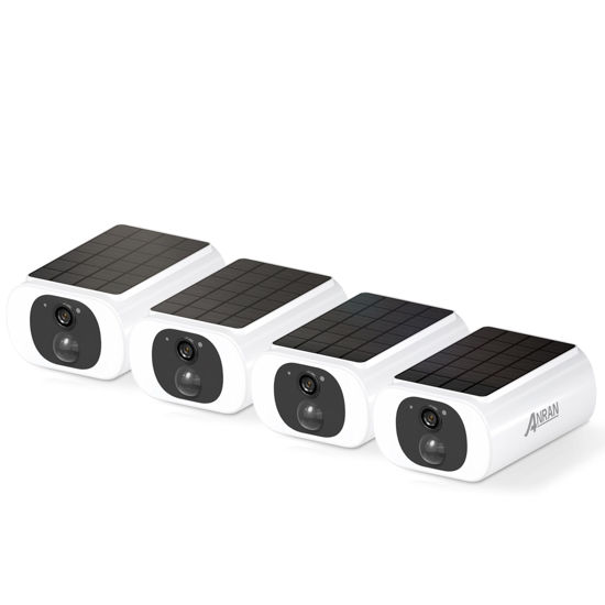 Picture of ANRAN 2K Cameras for Home Security Outside, Solar Security Cameras Wireless Outdoor, Battery Powered WiFi Surveillance with Human Detection, Color Night Vision, Spotlight, Works with Alexa (4 Pack)