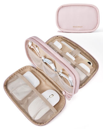 Picture of BAGSMART Electronics Organizer Travel Case, Cord Organizer for Travel Essentials for Women, Travel Cable Organizer Bag, Tech Organizer as Travel Accessories for Charger, Cable, Flash drive (Pink)