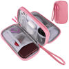 Picture of Travel Cable Organizer,Electronics Accessories Organizer Bag,Electronic Organizer Travel Universal Cable Organizer Electronics Accessories Bag for Charger, Phone, memory card,Travel Gadget Bag-Pink