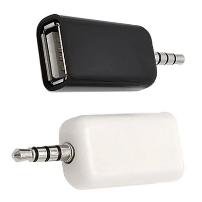 Picture of ThtRht 2 Pack AUX to USB A Adapter Audio Cable USB Female to 3.5mm Male Converter Jack Plug for USB Flash Drive U-Disk to Connect Car CD Player Play MP3 Music Auxiliary Port Only