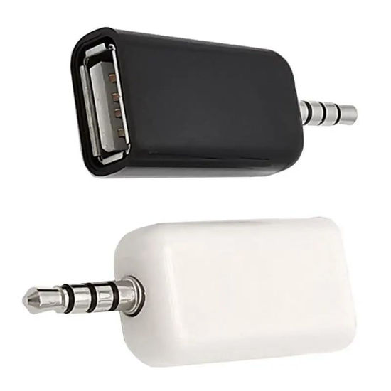 Picture of ThtRht 2 Pack AUX to USB A Adapter Audio Cable USB Female to 3.5mm Male Converter Jack Plug for USB Flash Drive U-Disk to Connect Car CD Player Play MP3 Music Auxiliary Port Only