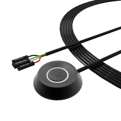 Picture of DKE PC Power Button Desktop PC Computer Case Power Switch On Off HDD Push Computer Host Button Supply Supplies with 2m Cables