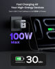 Picture of wegear USB C Charger Block, 100W Fast GaN Charger, 3-Port Compact Foldable USB Wall Charger for MacBook Pro/Air, Dell XPS,iPad Pro,iPhone Series,Galaxy S24/S23, Note 20/10+