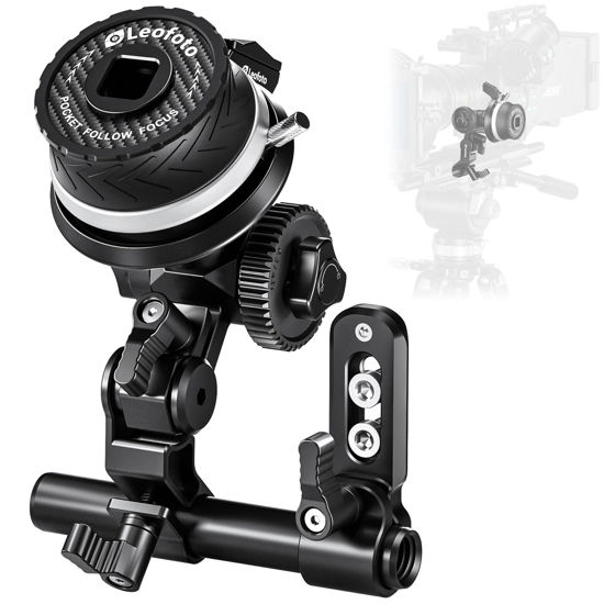 Picture of Follow Focus Gear Ring Kit with A & B Stops, 15mm Rod, Rod Clamp and Silicone Gear, Compatible with Lenses up to 114mm in Diameter, Weight 290g, for DSLRs, Mirrorless and Cinema Cameras (LFF-01)