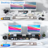 Picture of gianotter Dual Monitor Stand Riser, Desk Organizer With Drawer and 2 Pen Holders, Desk Accessories & Workspace Organizers, Laptop Stand, Office Decor Essentials, Balck