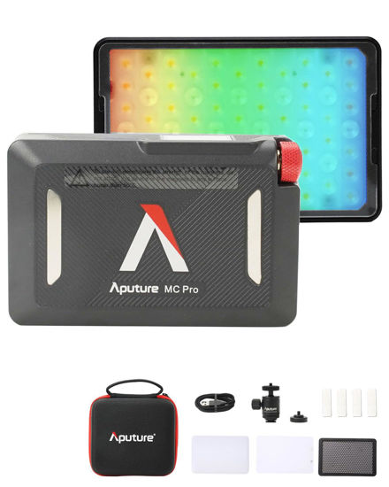 Picture of Aputure MC Pro Camera Lights,RGBWW LED Video Lights Lensed Mini LED Panel Full Color Portable Photography Lighting,4200mAh Rechargeable Battery,APP Control, Support Magnetic Attraction