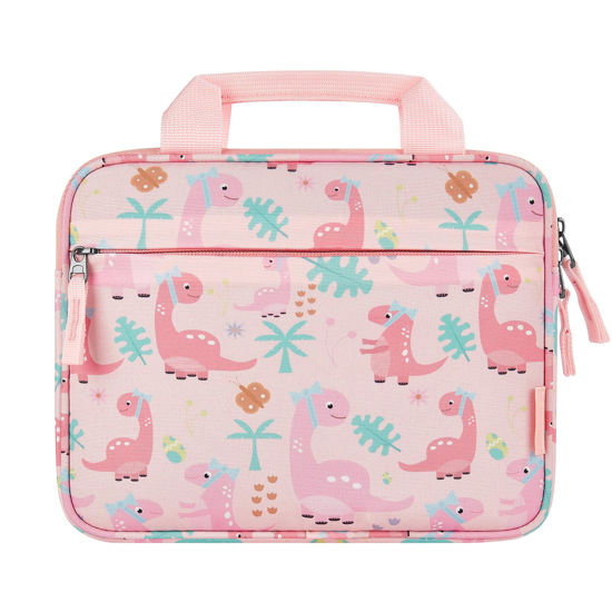 Picture of Choco Mocha 10 Inch Kids Tablet Sleeve Bag for Girls, Kids Tablet Carrying Case for Fire 7, Fire HD 8 Tablet, Kindle Kids Edition, iPad, Toddler Tablet Bag,Dinosaur Pink