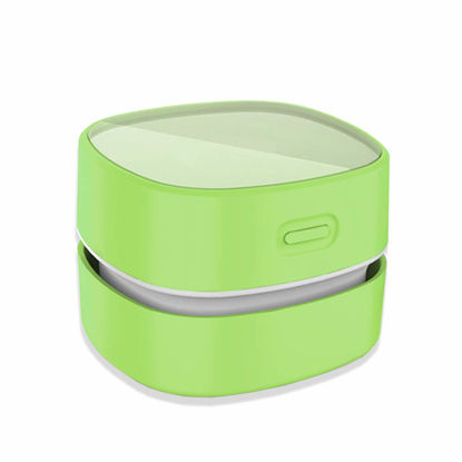 Picture of ODISTAR Desktop Vacuum Cleaner, Mini Table dust Sweeper Energy Saving,High Endurance up to 400 mins, Cordless&360º Rotatable Design for Cleaning Hairs,Crumbs,Computer Keyboard,Piano(Green)