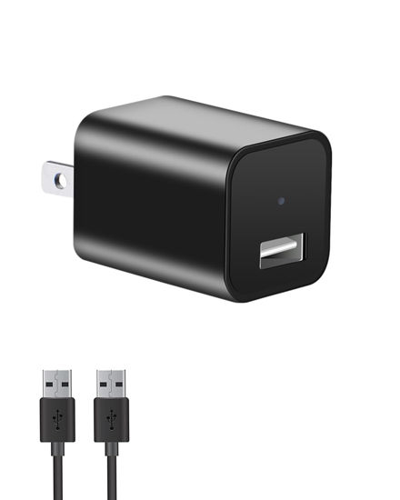 Picture of USB Charger Camera,1080P Mini Nanny Cam with Motion Detection Wall Charger Secret Camera with Loop Recording for Home Security Surveillance Video Camera No WiFi Needed No Audio