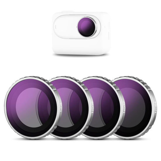 Picture of NEEWER GO 3S ND Filter Set (4 Pack), ND8 ND16 ND32 ND64 Neutral Density Lens Filter Accessories Kit with Multicoated HD Optical Glass Compatible with Insta 360 GO 3S, FLB01