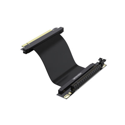 Picture of HAOYEXIN PCIE 3.0 X16 Extension Cable, PCI-E 16x Extreme High Speed Riser Cable, Extension Card Adapter Riser Card-Right Angle Connector 20CM