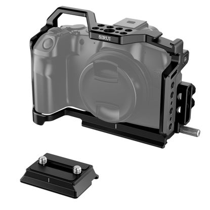 Picture of SIRUI Camera Cage for Canon EOS R8 with Cable Clamp for HDMI, Quick Release Plate for Arca/for Manfrotto, Cold Shoe, NATO Rail and Multiple Mount Point, AM-EOSR8