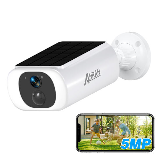 Picture of ANRAN 5MP Solar Security Camera Outdoor, Wireless Battery Powered WiFi Camera for Home Surveillance with Buit-in Solar Panel, Color Night Vision, 2-Way Audio, Siren Alarm, Works with Alexa, C3 Max