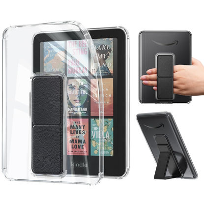 Picture of Clear Case with Magnetic Stand for 7" All-New Kindle Paperwhite 12th Gen 2024 & 7" Kindle Colorsoft Signature Edition 2024, Anti-Yellow Case with Hand Strap, Scratch-Proof, Ultra Slim Soft Cover
